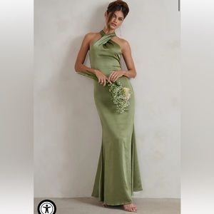 Satin Green Bridesmaid/Prom Dress